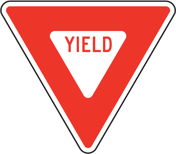 Yield Traffic Sign Redand White PNG Image