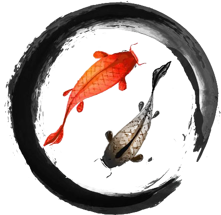 Yin Yang Koi Fish Art PNG Image