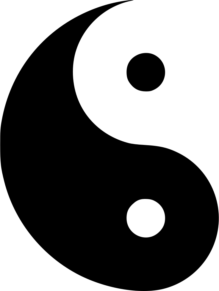 Yin Yang Symbol Black White Balance PNG Image