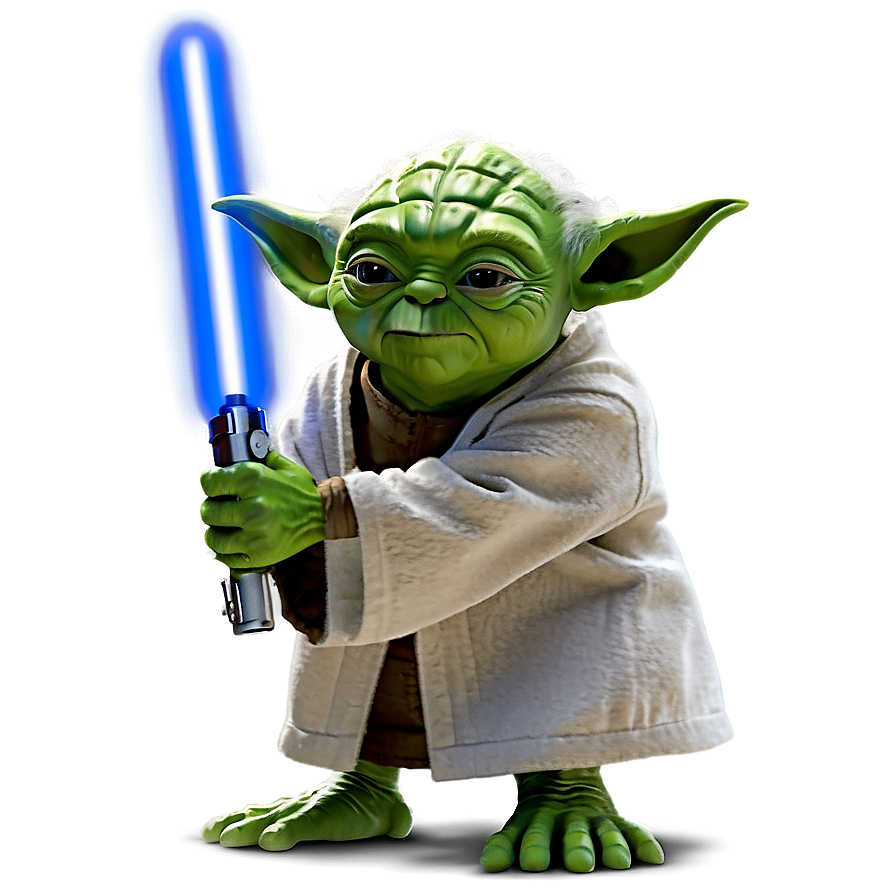 Yoda Lightsaber Pose Png 5 PNG Image