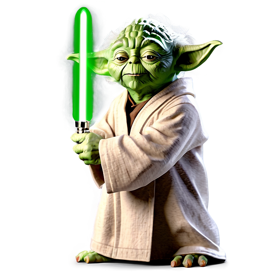 Yoda With Green Lightsaber Png Ivo96 PNG Image