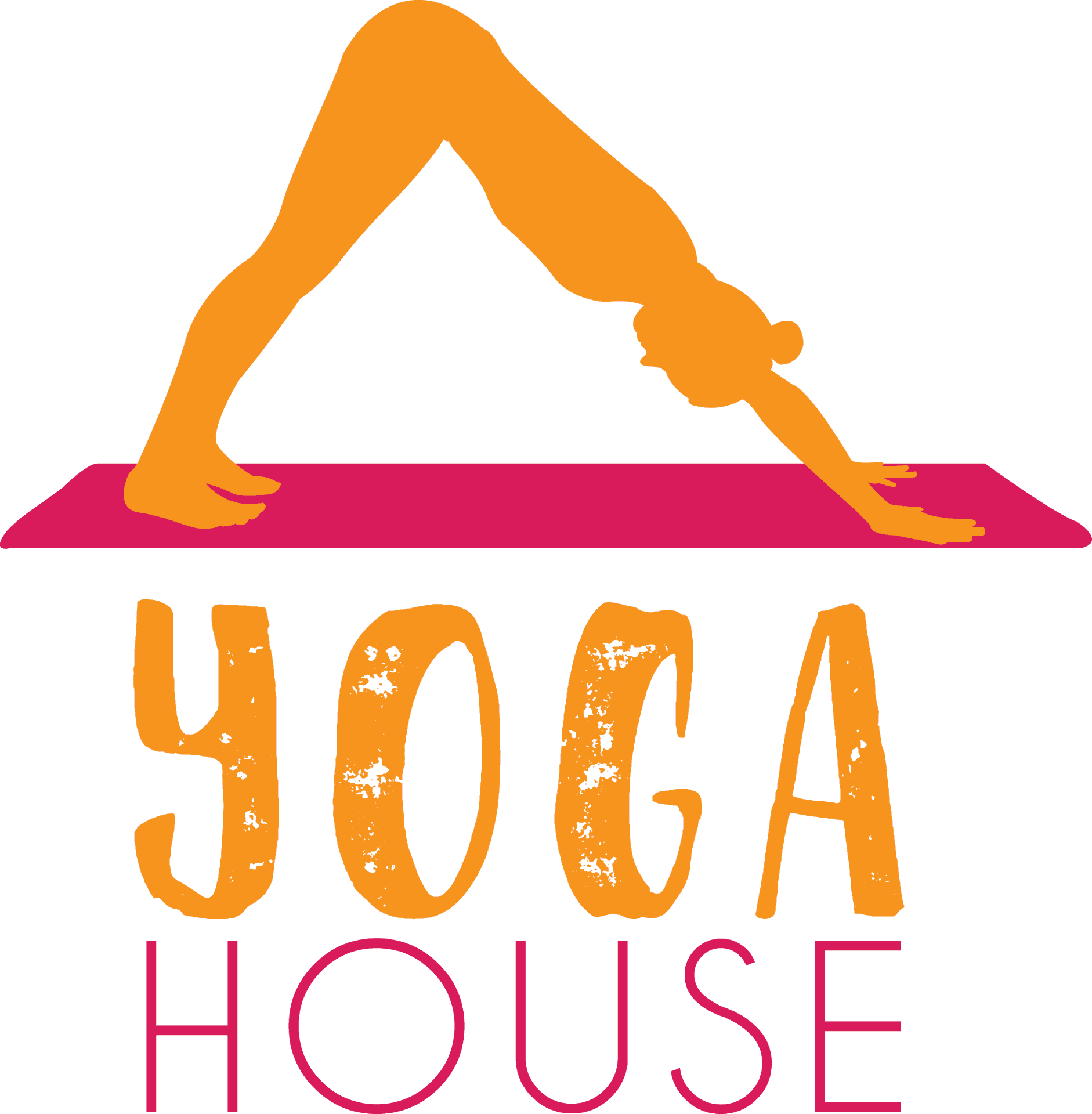 Yoga House Logowith Downward Dog Pose PNG Image