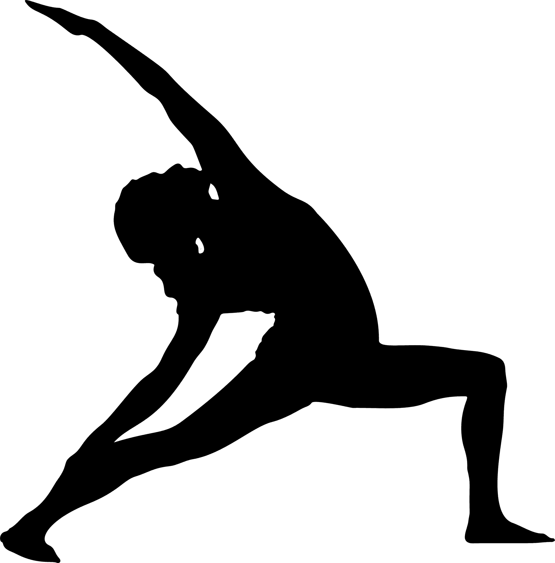 Yoga Warrior Pose Silhouette PNG Image