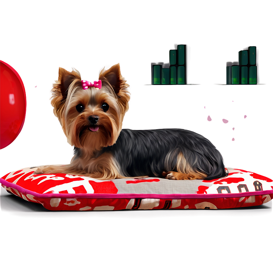 Yorkie In Bed Png Qjb PNG Image