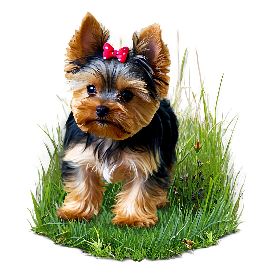 Yorkie In Grass Png Pee PNG Image