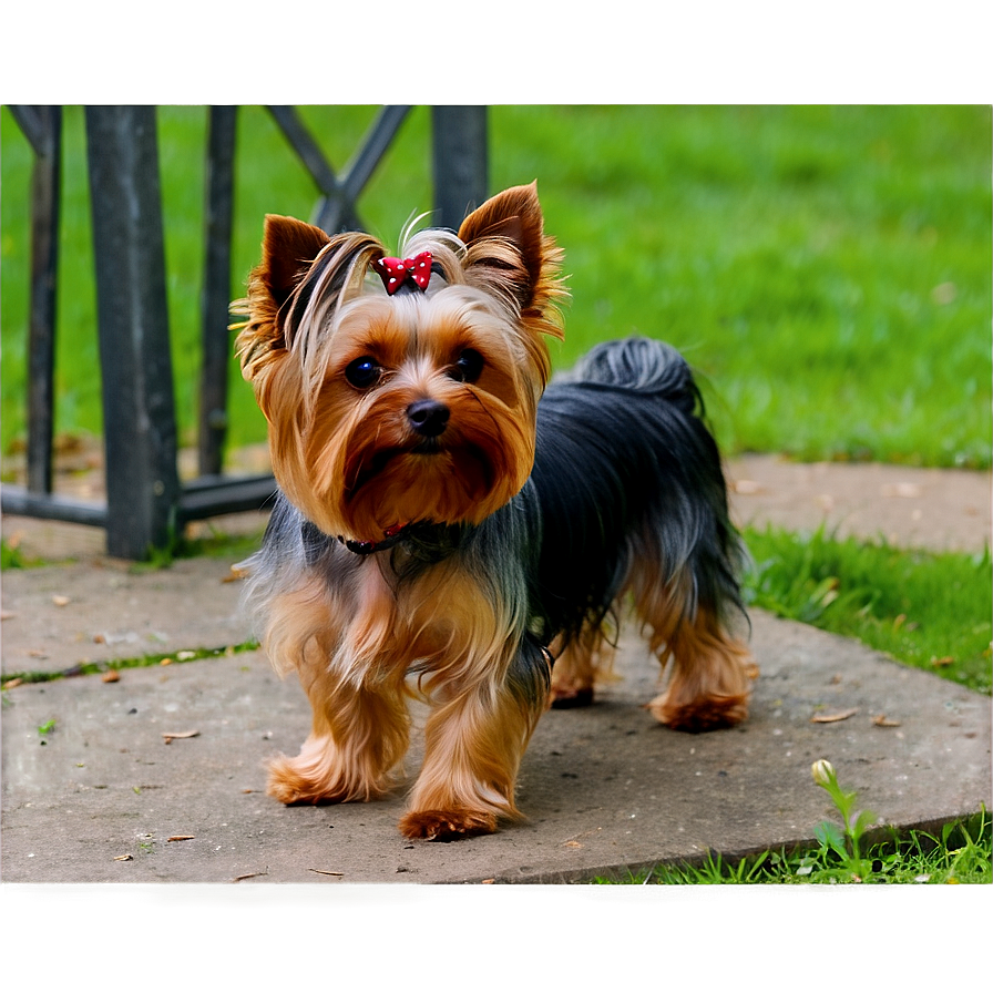 Yorkie In Park Png Jwe PNG Image