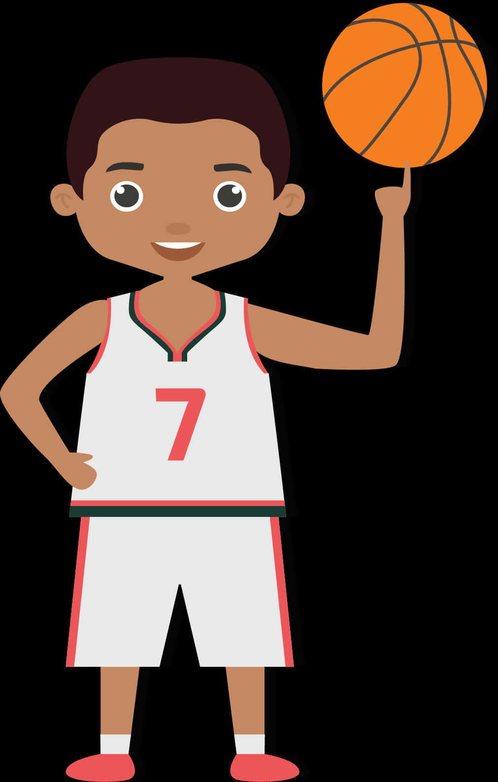 Young Basketball Player Cartoon PNG Image