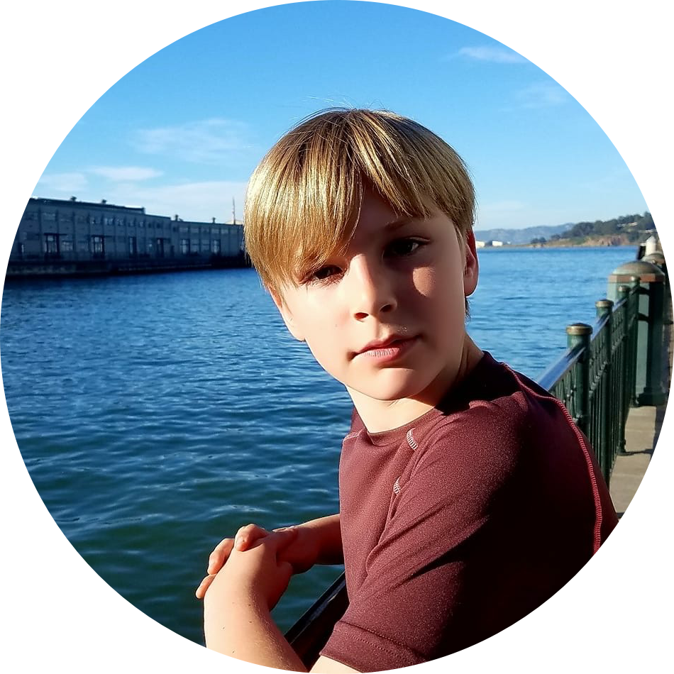 Young Boy Waterfront Vacation PNG Image