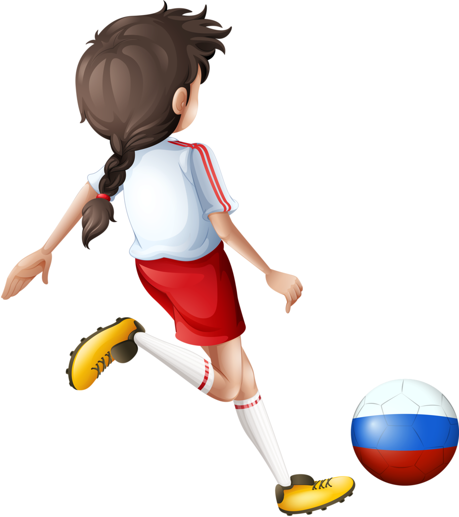 Young Female Soccer Player Animation PNG Image