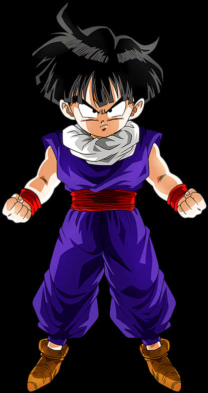 Young Gohan Readyfor Battle PNG Image