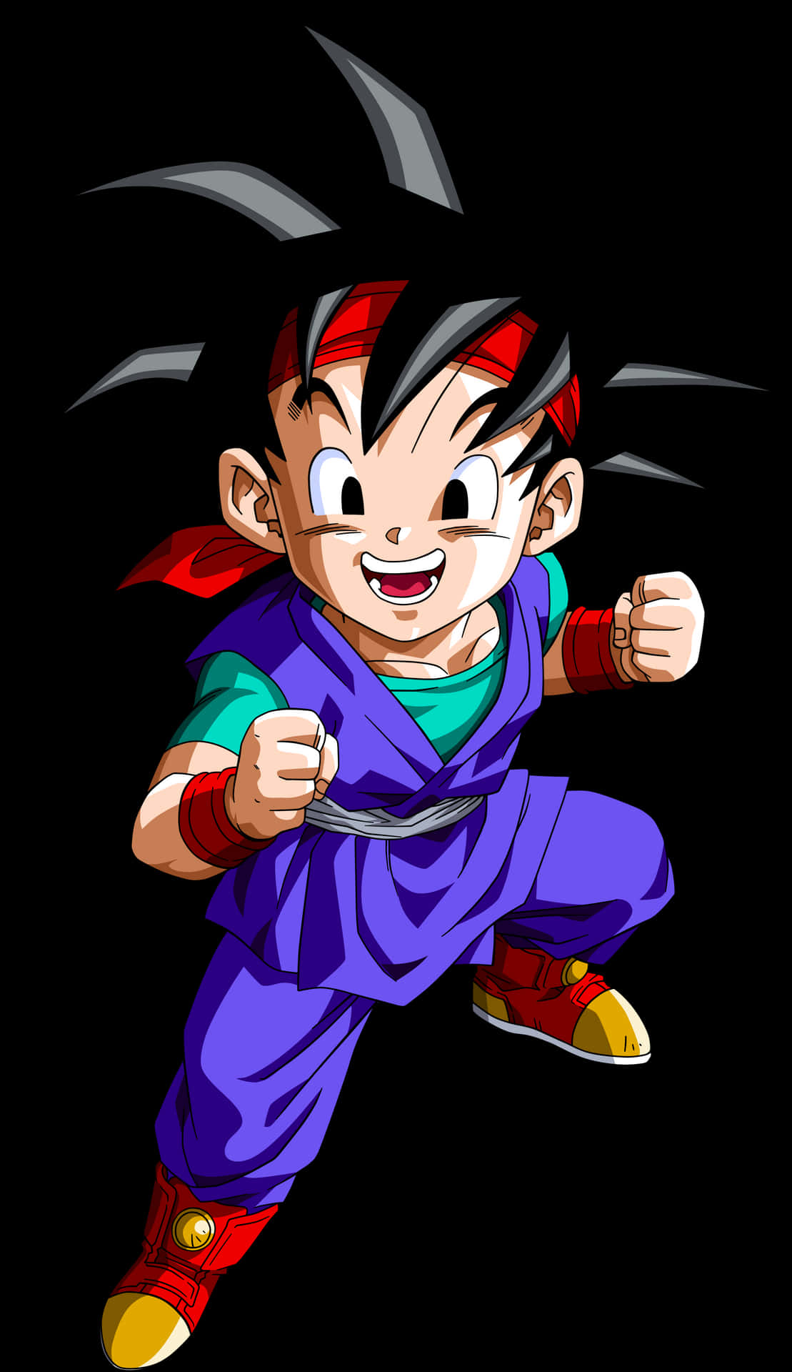 Young Goku Action Pose PNG Image