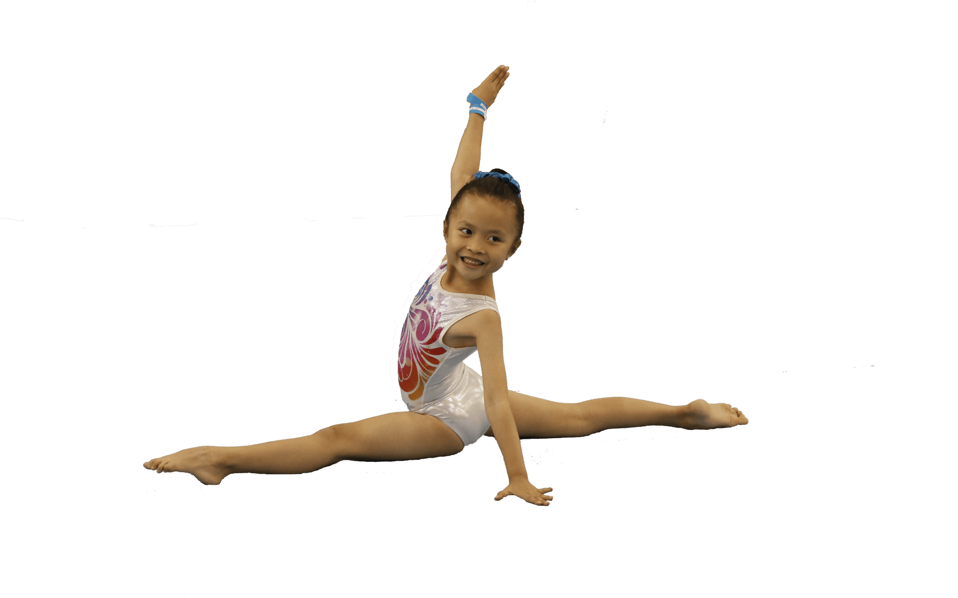 Young Gymnast Split Jump PNG Image