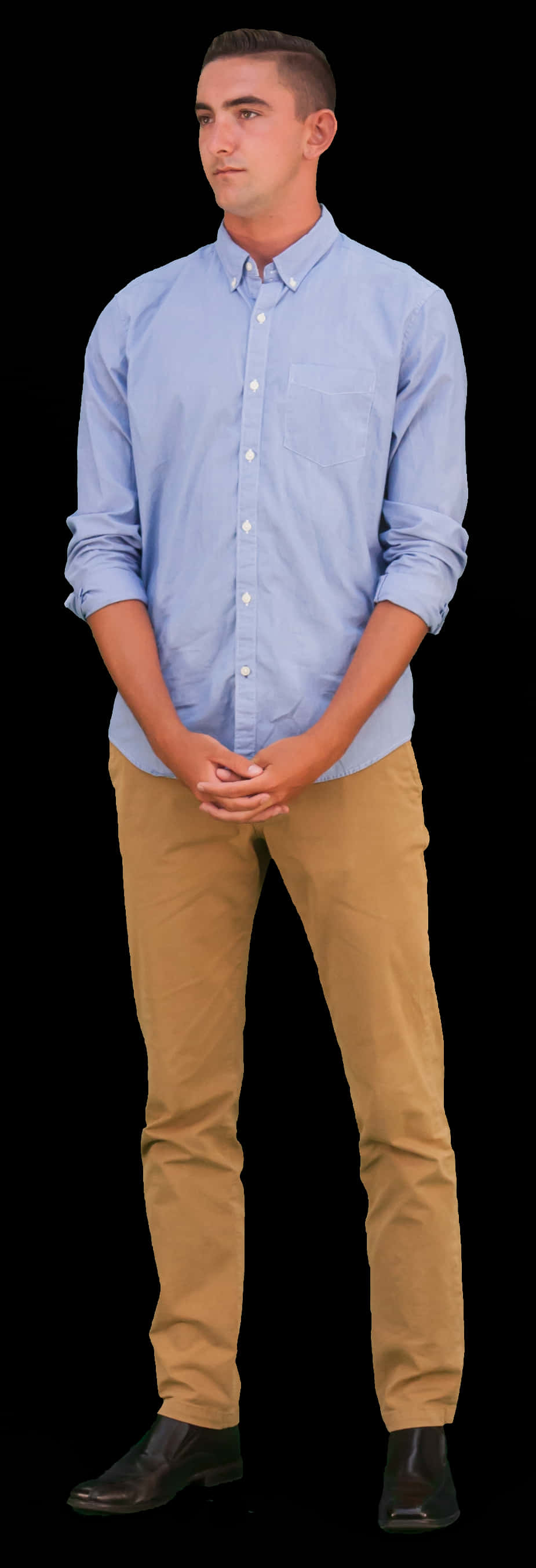 Young Man Casual Attire Standing PNG Image