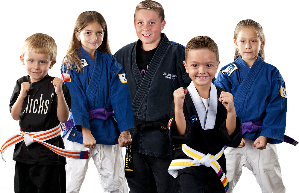 Young Martial Artists Posing PNG Image