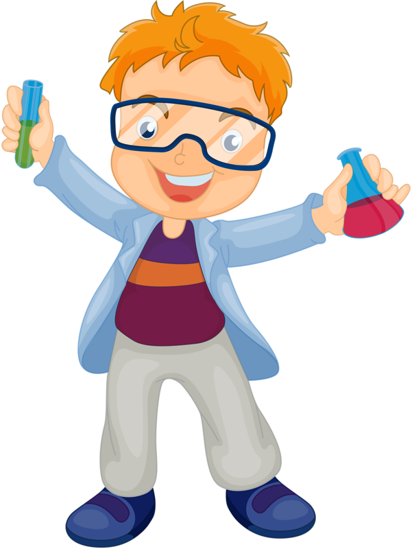 Young Scientist Cartoon Character PNG Image