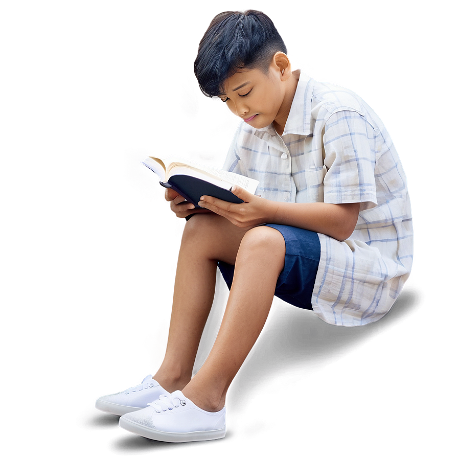 Young Son Reading Book Png Mvj61 PNG Image