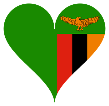 Zambian Heart Flag Graphic PNG Image