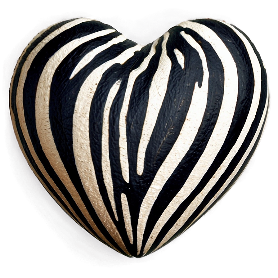 Zebra Print Heart Shape Png Tlc90 PNG Image