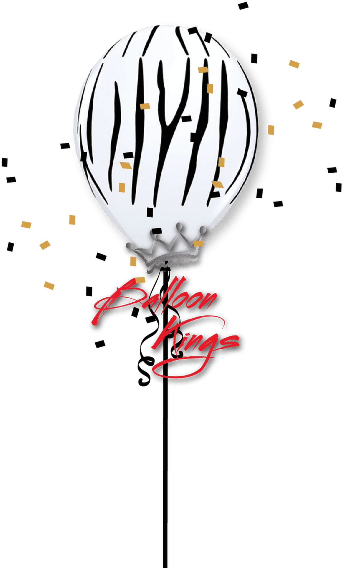 Zebra Striped Balloon King PNG Image