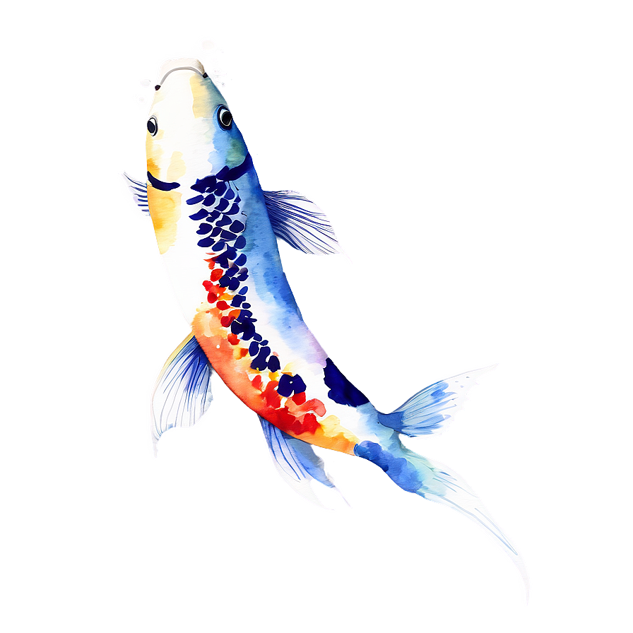 Zen Koi Fish Watercolor Png Iac89 PNG Image