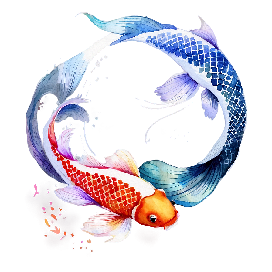 Zen Koi Fish Watercolor Png Ydb PNG Image