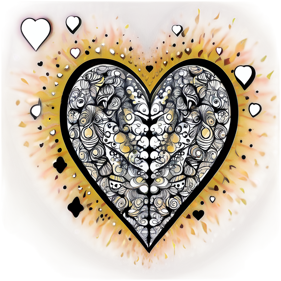 Zentangle Heart Art Png Fop13 PNG Image