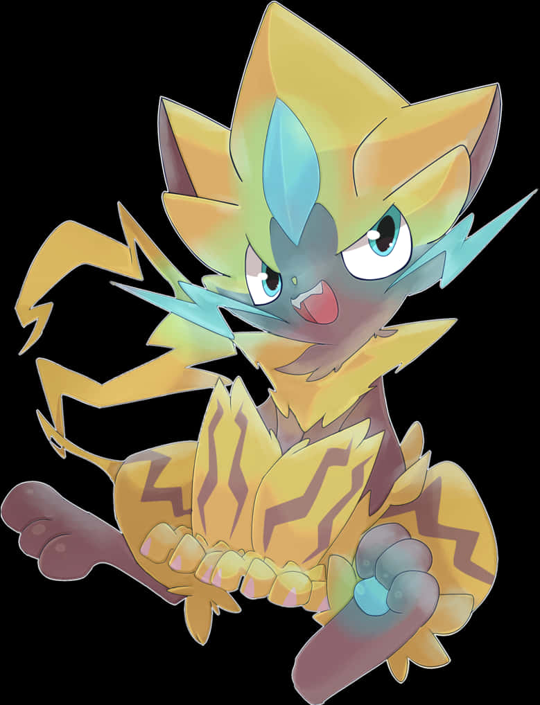 Zeraora Electric Legendary Pokemon PNG Image