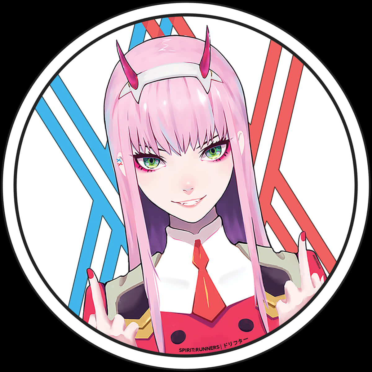 Zero Two Anime Character Portrait PNG Image