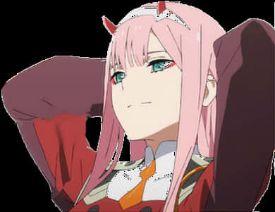 Zero Two Profile Pose PNG Image