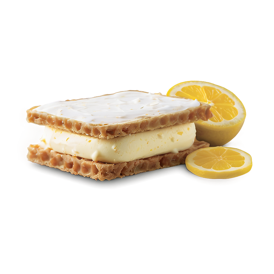 Zesty Lemon Bar Ice Cream Sandwich Png Gqc25 PNG Image