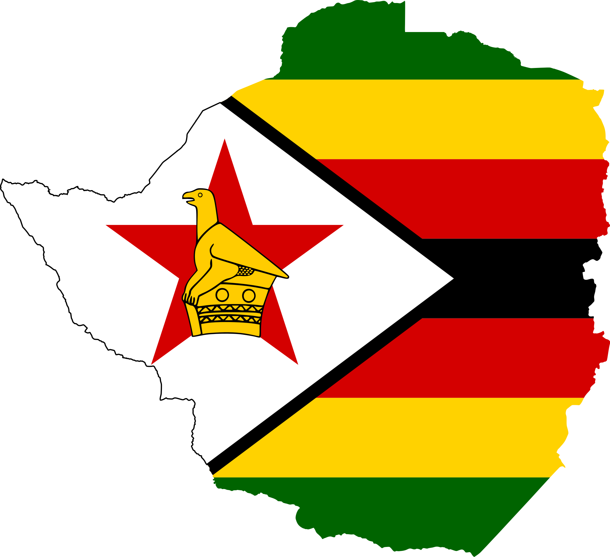 Zimbabwe Flag Map Graphic PNG Image