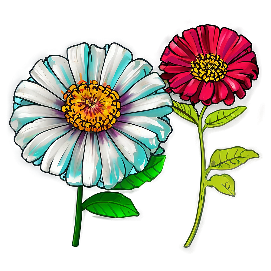 Zinnia Flower Sketch Png 05252024 PNG Image