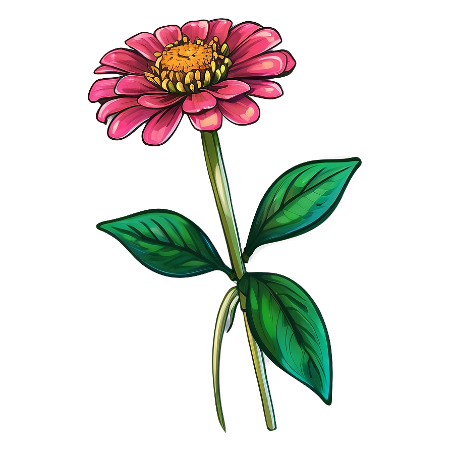 Zinnia Flower Sketch Png Asj PNG Image