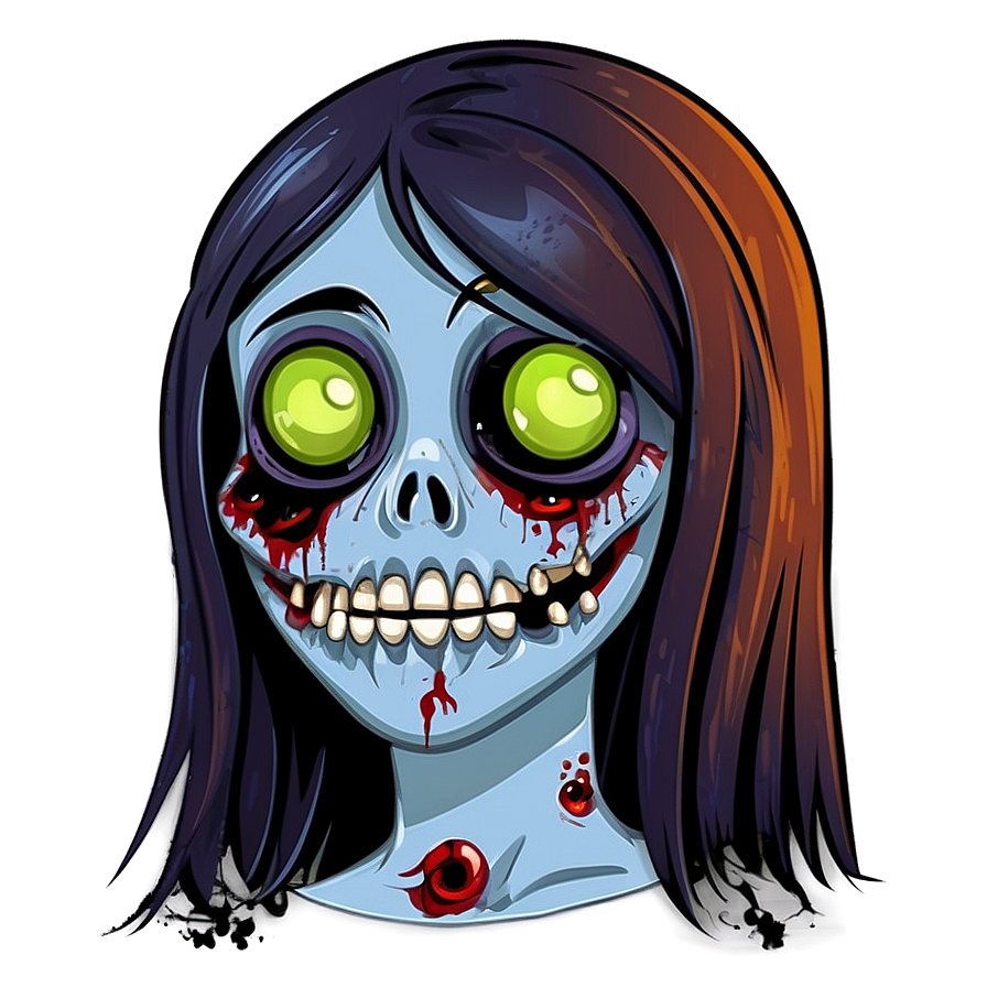 Zombie Girl Cartoon Png Qgh24 PNG Image