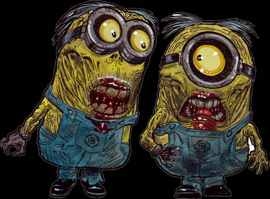 Zombie Minions Illustration PNG Image