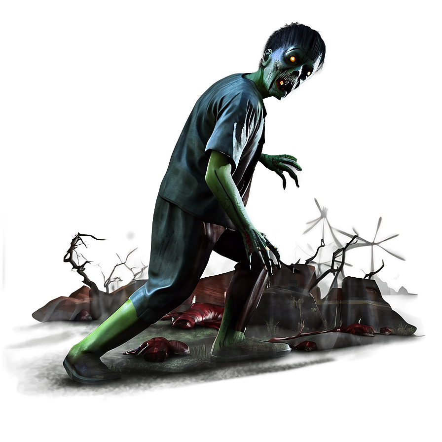 Zombie Science Fiction Scene Png 3 PNG Image