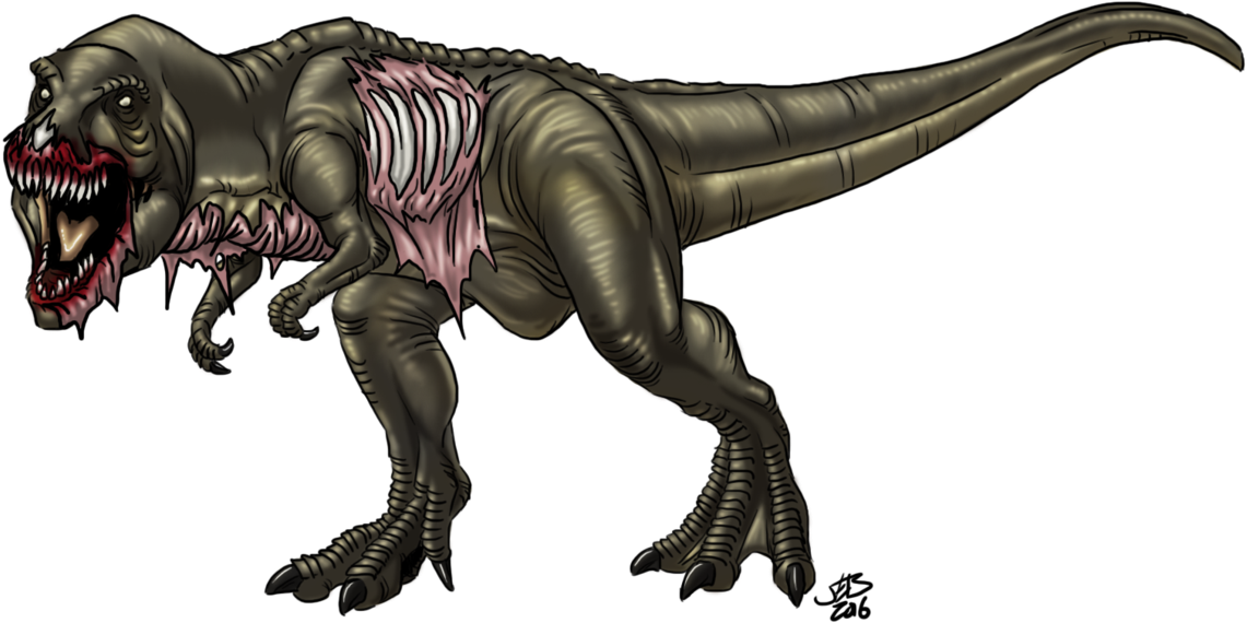 Zombie Tyrannosaurus Rex Illustration PNG Image