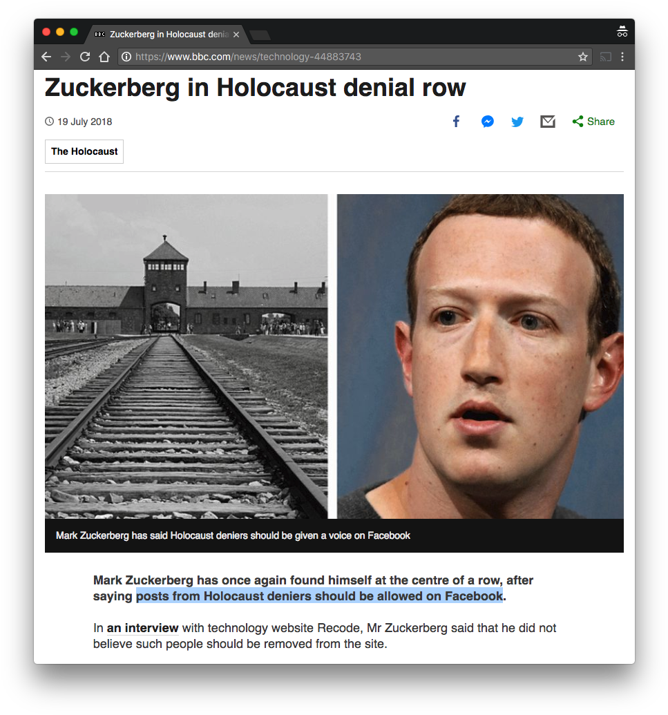 Zuckerberg Holocaust Denial Controversy PNG Image