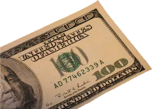 100 Dollar Bill Close Up PNG Image