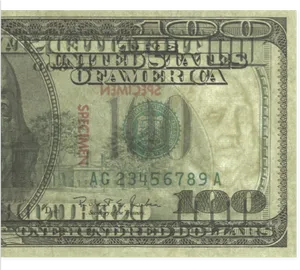 100 Dollar Bill Specimen PNG Image