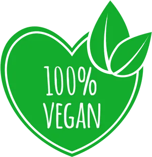 100 Percent Vegan Heart Logo PNG Image