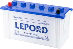 12 V100 Ah Leopard Power Battery PNG Image