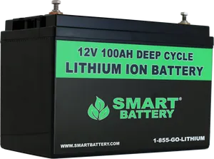 12 V100 Ah Lithium Ion Deep Cycle Battery PNG Image