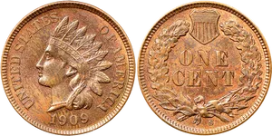 1909 S Indian Head Penny PNG Image