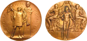 1912 Stockholm Olympic Medal PNG Image