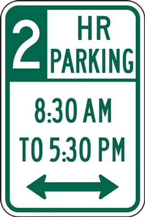 2 Hour Parking Signwith Arrows PNG Image