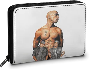 2 Pac Illustrated Wallet Design PNG Image