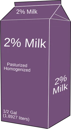 2 Percent Purple Milk Carton PNG Image