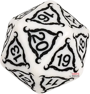 20 Sided Dice Game Accessory PNG Image