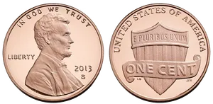 2013 United States Penny Obverse Reverse PNG Image